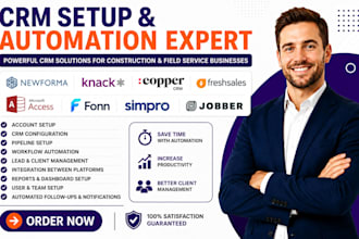 set newforma knack copper CRM freshsales access fonn simpro jobber automation