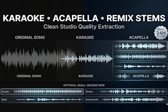 create clean karaoke tracks acapella and remix stems
