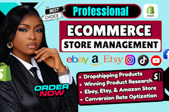 do ecommerce store management for etsy ebay amazon tik tok shop shopify manager