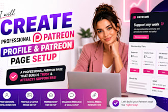 create professional patreon profile and patreon page setup