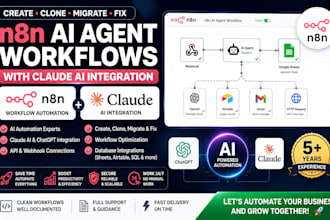 create clone migrate and fix n8n ai agent workflows with claude ai integration