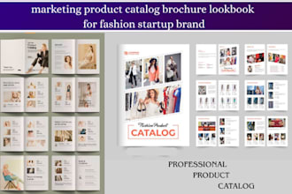 design marketing product catalog, brochure lookbook for fashion startup brand