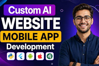 do ai web app, ai software, ai website development as full stack web developer