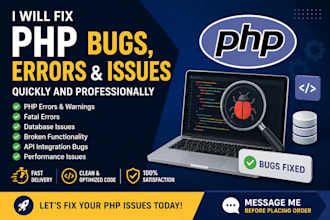 fix PHP bugs, errors, redesign and website issues