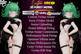 do custom furry vrc anime, vrchat nsfw avatar, 3d vtuber rigging, animaze setup