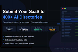 do saas marketing, saas listing and manually submit your saas or ai tool