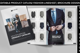 design editable product catalog, brochure linesheet for fashion apparel brand