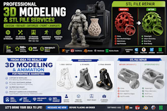 repair, edit and split stl, obj file for 3d printing