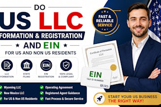 do US llc formation registration and ein for US and non US residents