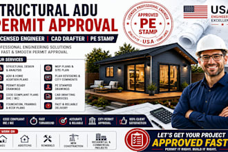 do structural adu permit approval licensed engineer cad drafter and pe stamp