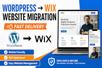 migrate wordpress website to wix professionally without loosing data, SEO