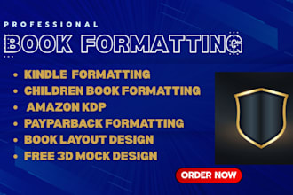 book formatting kindle and paperback formatting for KDP