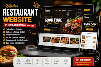 design restaurant website with online food ordering system