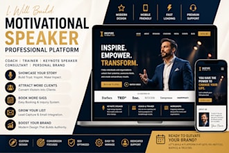 build pro motivational speaker website coaching trainer keynote speaker website