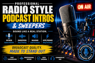 produce broadcast quality podcast intros and radio sweepers