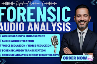 do forensic audio editing, cleanup, voice detection, noise removal, and analysis