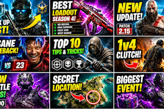 design eye catching gaming youtube thumbnails for fortnite roblox cod