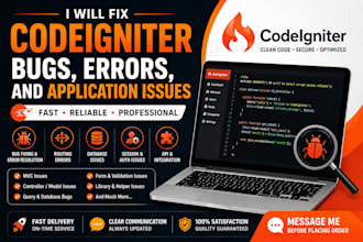 fix codeigniter bugs, errors, and frontend backend issues