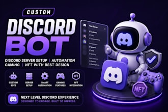 custom discord bot discord server setup automation gaming nft with best design