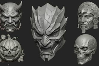 design 3d mask oni mask halloween 3d helmet 3d cosplay mask for 3d printing