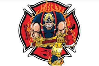 design high quality fire fighter logo with free source file