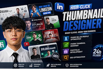 design high CTR youtube and  fiverr profile professionally