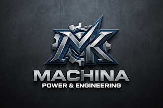 design a strong and modern machine logo for your brand