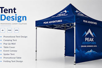 design custom canopy tent, table cover and flag design