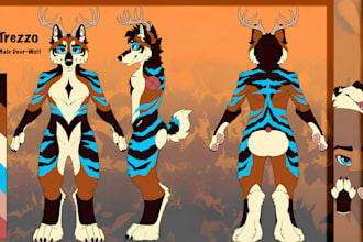 draw furry art ref sheet anthro fursona oc character design in sfw, nsfw pose