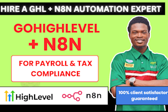 setup gohighlevel, n8n for tax compliance workflows and payroll services