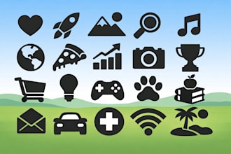 create clean and aesthetic custom icon designs