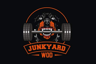 design fitness gym junkyard brand logo