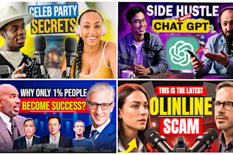 design high CTR youtube thumbnail for podcast interview and talk show