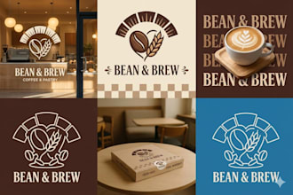 design luxury restaurant logo, cafe branding and brand style guide, brand kit