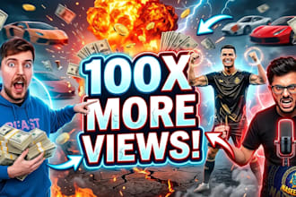 design viral high CTR mrbeast style youtube thumbnails