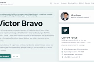 design a pre health or graduate school portfolio website