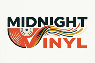 design a retro and modern vinyl logo for your music brand