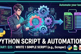 write custom python scripts, web scrapers, and automation