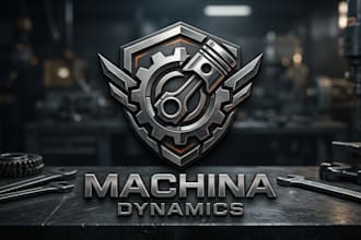 design a strong and professional mechanical logo for your brand