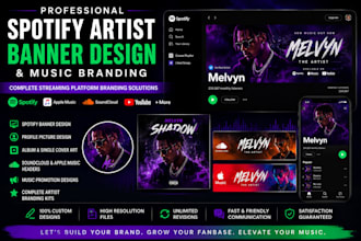 design a professional spotify artist banner and matching