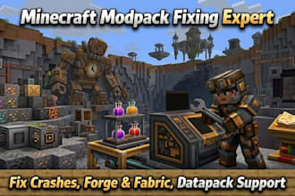 design, optimize and fix modpack minecraft server setup fabric to forge