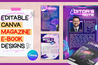 design professional magazine in canva