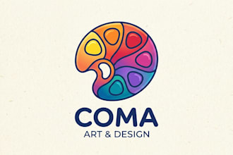 design a creative and colorful palette logo for your brand