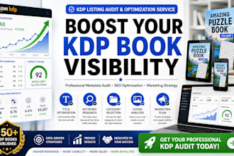 complete amazon KDP listing audit report, SEO optimization and marketing plan