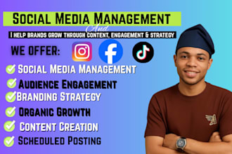 be your social media manager for growth, content creation and scheduled posting