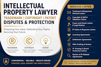 be your IP lawyer for trademark, copyright, and patent disputes