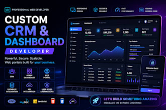 build admin dashboard crm and custom web portal system