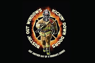 design high quality fire fighter mascot logo with unlimited revision