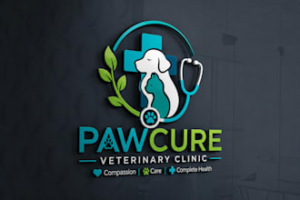 design modern veterinary logo for pet clinic, vet and animal hospital