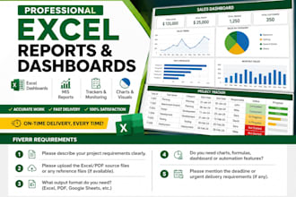 professional excel dashboards, trackers and mis reports